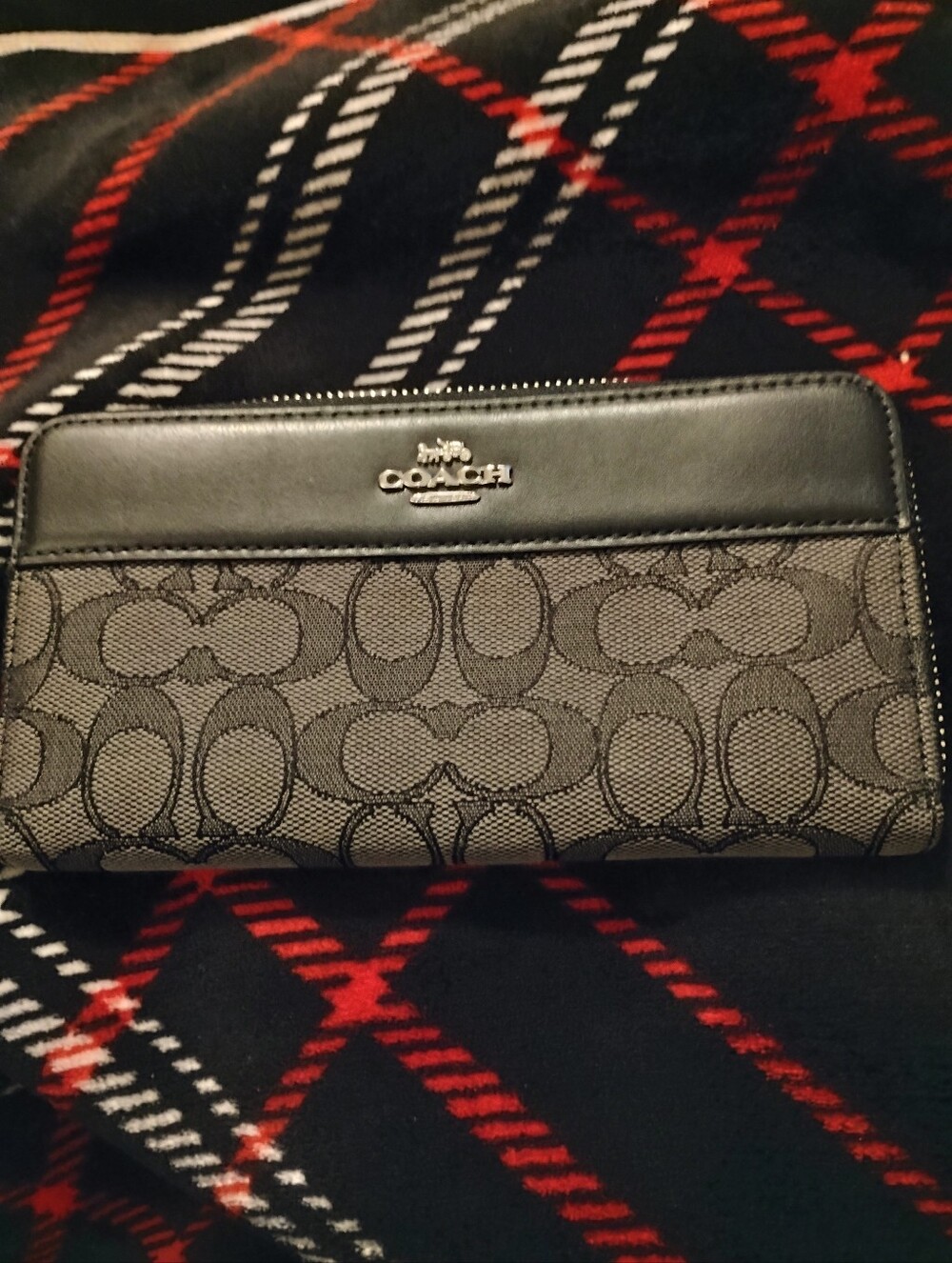 Brand New Black And Grey Coach Wallet